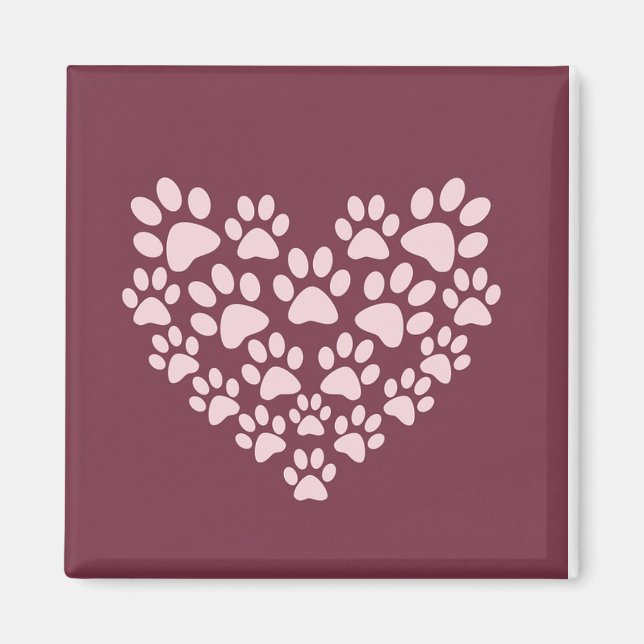 Pawprint Heart Magnet (Front)