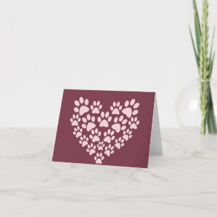 Pawprint Heart Note Card