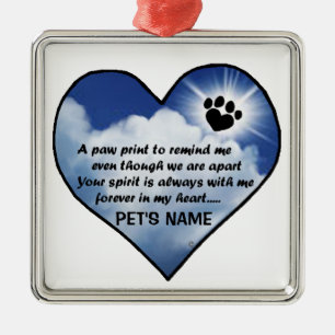Pawprint Memorial Poem Metal Ornament