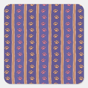 Pawprint Pattern Square Sticker