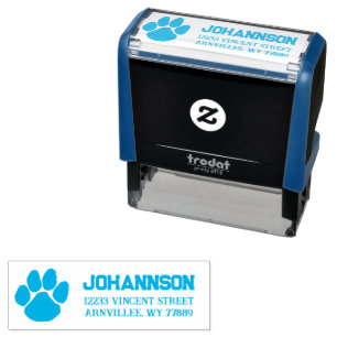 Pawprint Return Address Self Inking Rubber Stamp