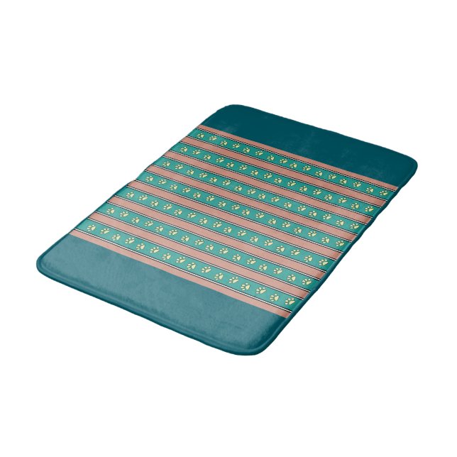 Pawprint Stripes Bath Mat (Angled)
