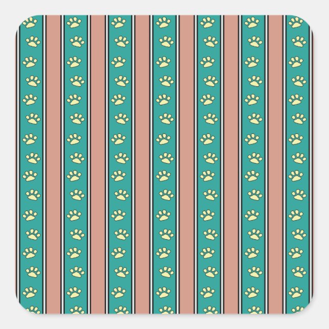 Pawprint Stripes Square Sticker (Front)