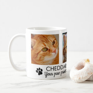 Pawprints Cat Mémorial Photo Café Mug