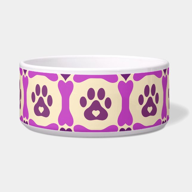 Pawprints Ceramic Pet Bowl (Front)