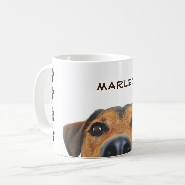 Pawprints & Dog Face  Coffee Mug (Front Left)