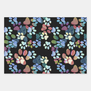 Pawprints Everywhere Wrapping Paper Sheet