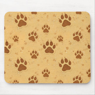 Pawprints in the sand mouse pad