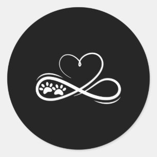 Pawprints Infinite Love He Infinity Symbol Classic Round Sticker