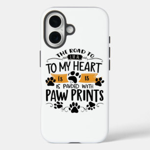 Pawprints On Heart iPhone 16 Case
