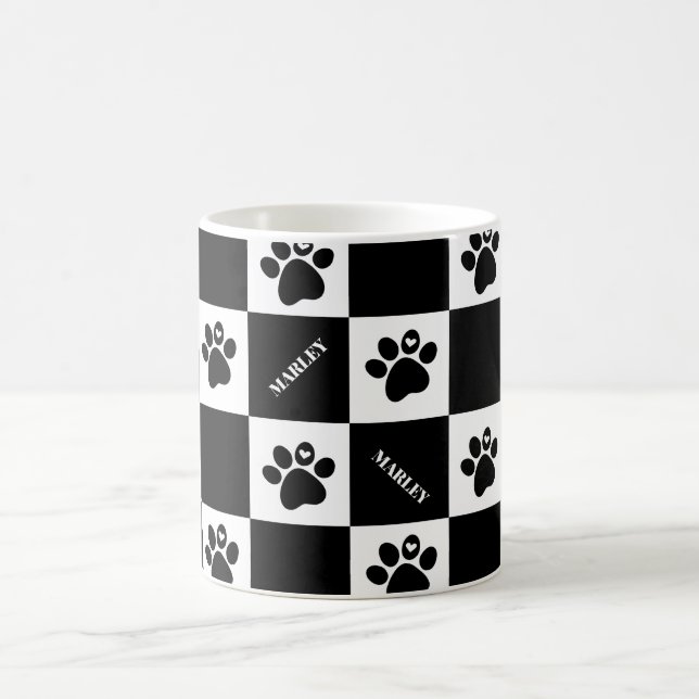 Pawprints With Hearts  Coffee Mug (Center)