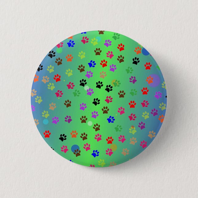 Paws 2 Inch Round Button (Front)