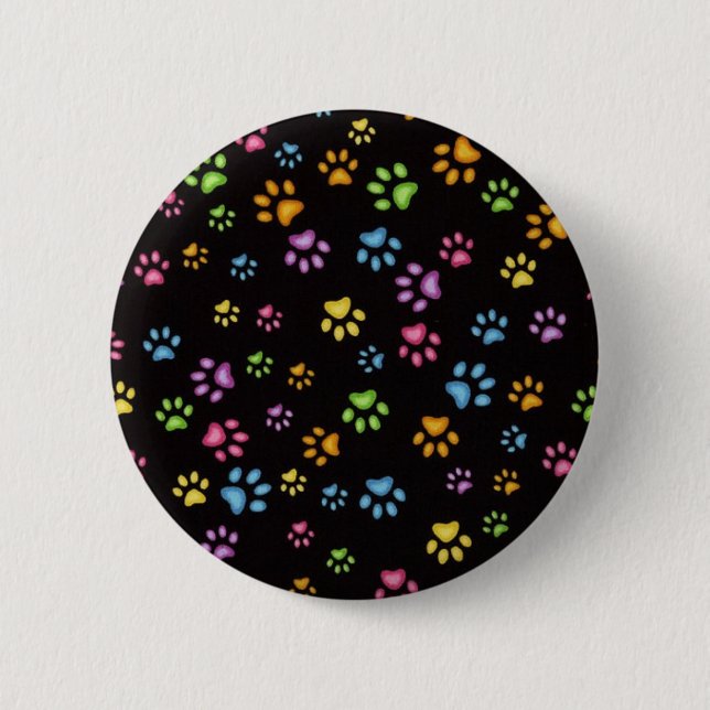 Paws 2 Inch Round Button (Front)