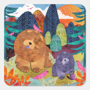 PAWS 4 A PENDANT CE TEMPS, autocollants carrés