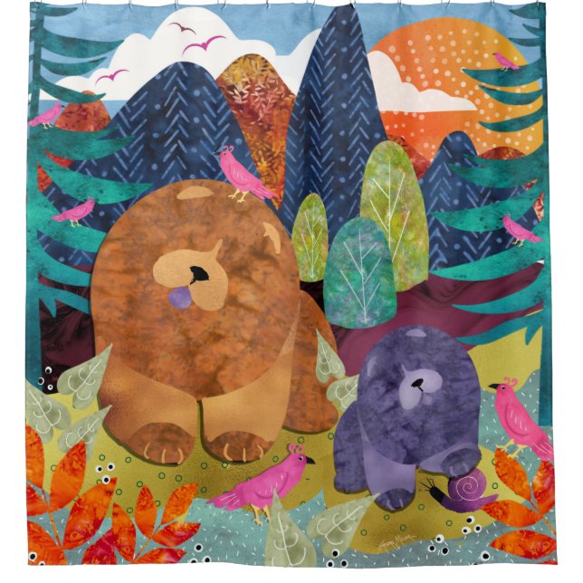 PAWS 4 A WHILE   Chow shower curtain (Front)