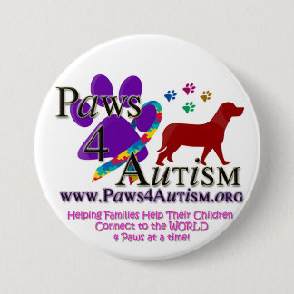 Paws 4 Autsim 3 Inch Round Button