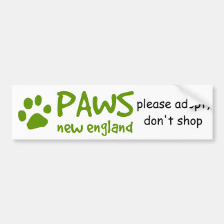 PAWS, adopt don't shop bumper sticker