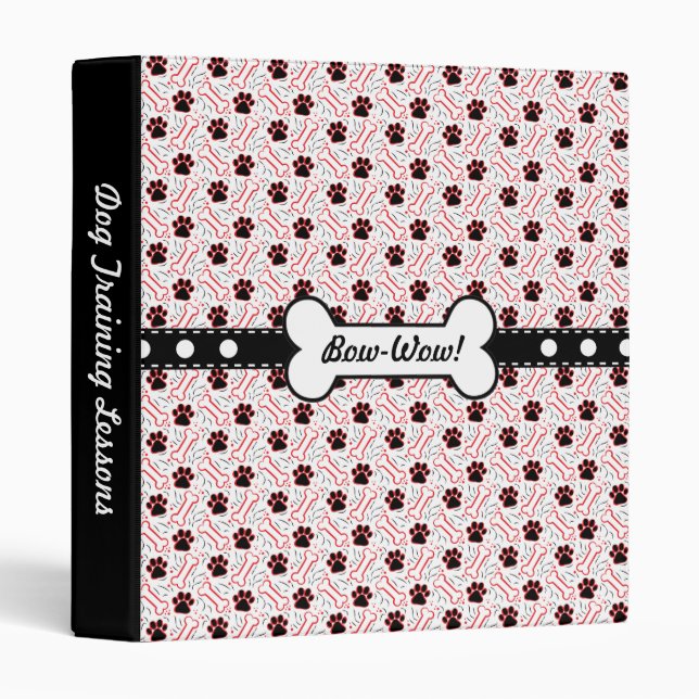 Paws and Bones Funny Design for Dog Lovers Binder (Front/Spine)