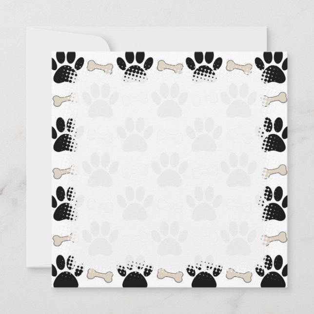 Paws And Bones Pattern Card (Front)