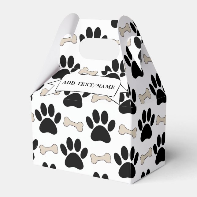 Paws And Bones Pattern Custom Favor Box (Front Side)