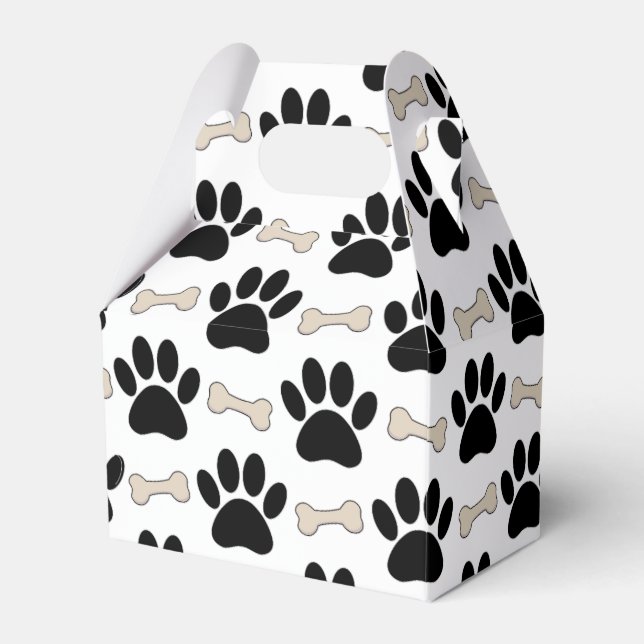 Paws And Bones Pattern Favor Box (Front Side)