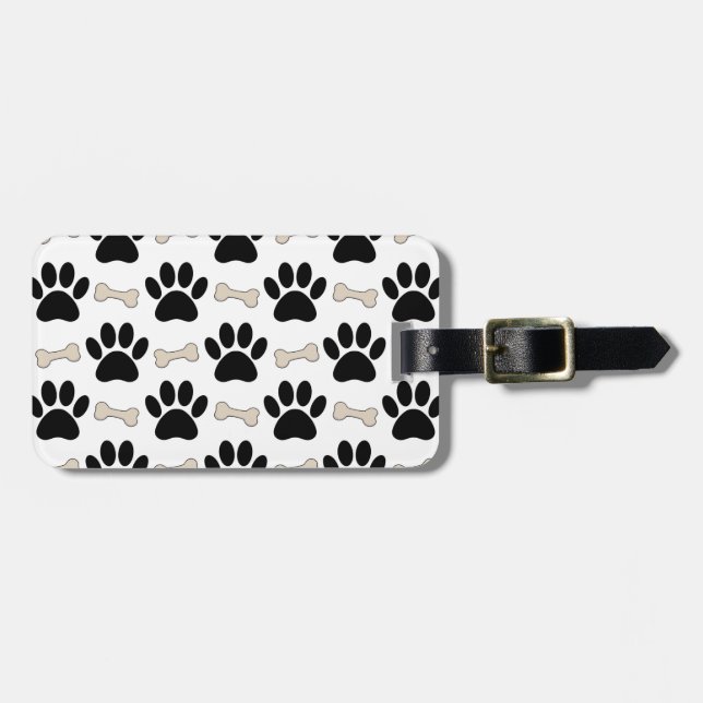 Paws And Bones Pattern Luggage Tag (Front Horizontal)