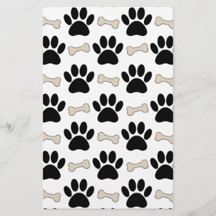 Paws And Bones Pattern Stationery