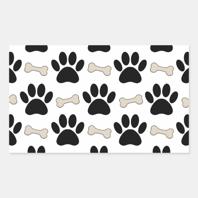 Paws And Bones Pattern Sticker (Front)