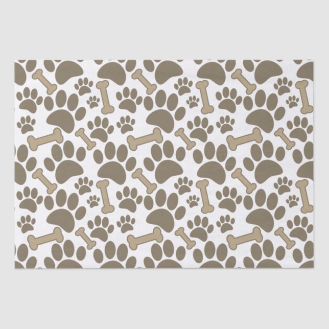 Paws And Bones Vintage Style Print  Tissue Paper (Front)