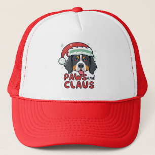 Paws and Claus - Christmas Bernese Dog Trucker Hat