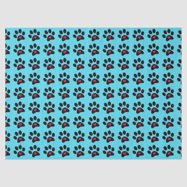 “Paws and Hearts” Tissue Paper (Front)