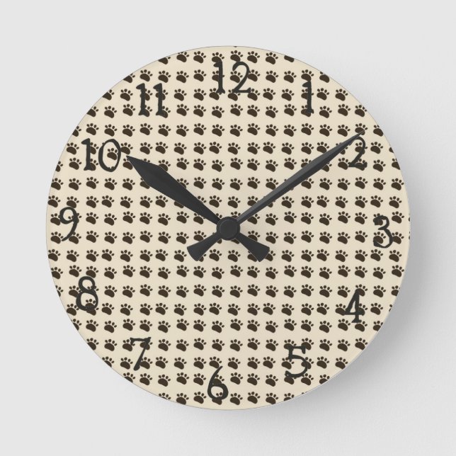 Paws and Numbers Wall Clock (Front)