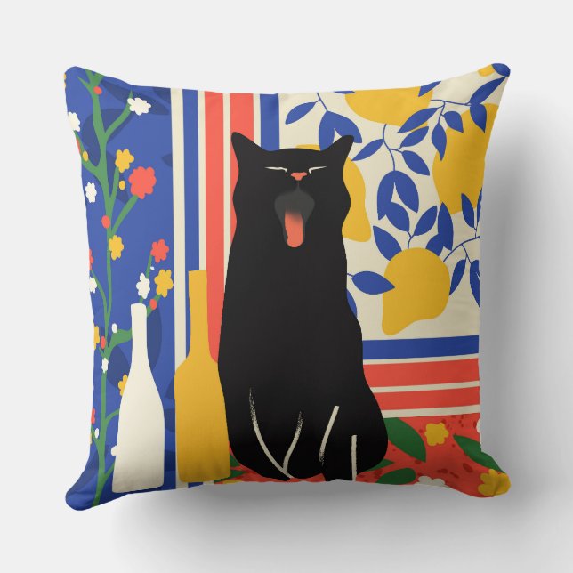 Paws and Patterns Throw Pillow (Back)