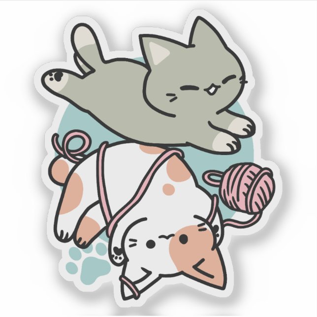 Paws and Play – Adorable Cat Illustration (Front)