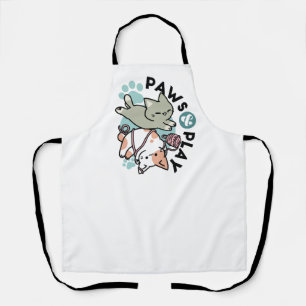 Paws and Play – Adorable Cat Illustration Apron