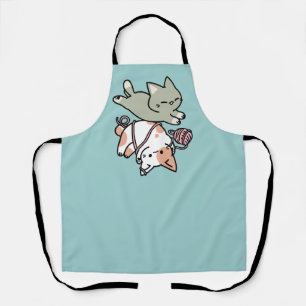 Paws and Play – Adorable Cat Illustration Apron