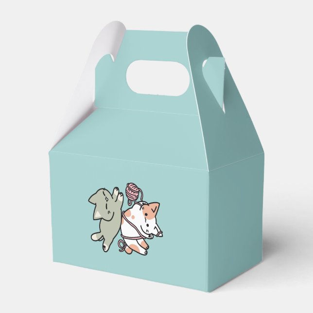 Paws and Play – Adorable Cat Illustration Favor Box (Front Side)