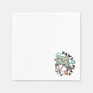 Paws and Play – Adorable Cat Illustration Napkin
