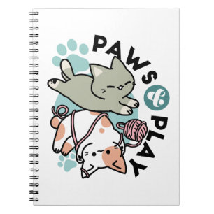 Paws and Play – Adorable Cat Illustration Notebook