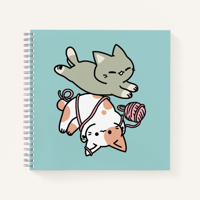 Paws and Play – Adorable Cat Illustration Notebook (Front)