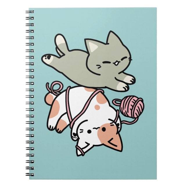 Paws and Play – Adorable Cat Illustration Notebook (Front)