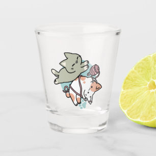 Paws and Play – Adorable Cat Illustration Shot Glass