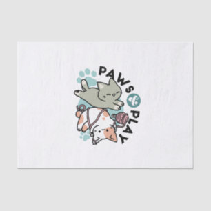 Paws and Play – Adorable Cat Illustration Tissue Paper