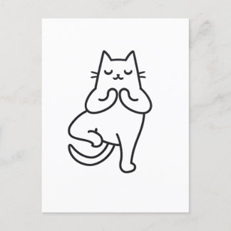 Paws and Poses: Feline Flow Yoga cat lover design Postcard