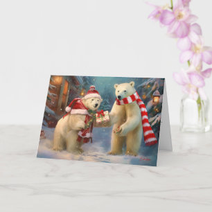 Paws and Presents: A Polar Bear Christmas Exchange Card