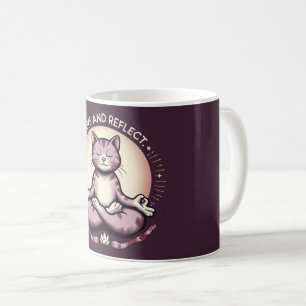 Paws and Reflect Cat Mug Mindful Meditation Kitty
