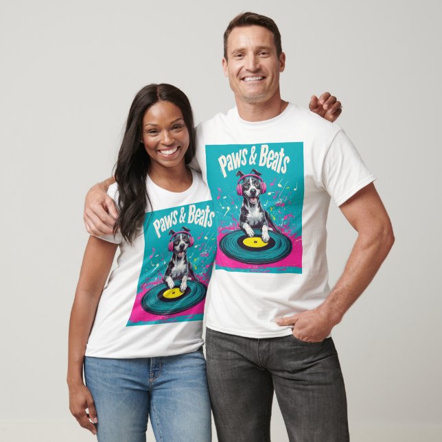 Paws & Beats - Playful Dog Music T-Shirt (Unisex)