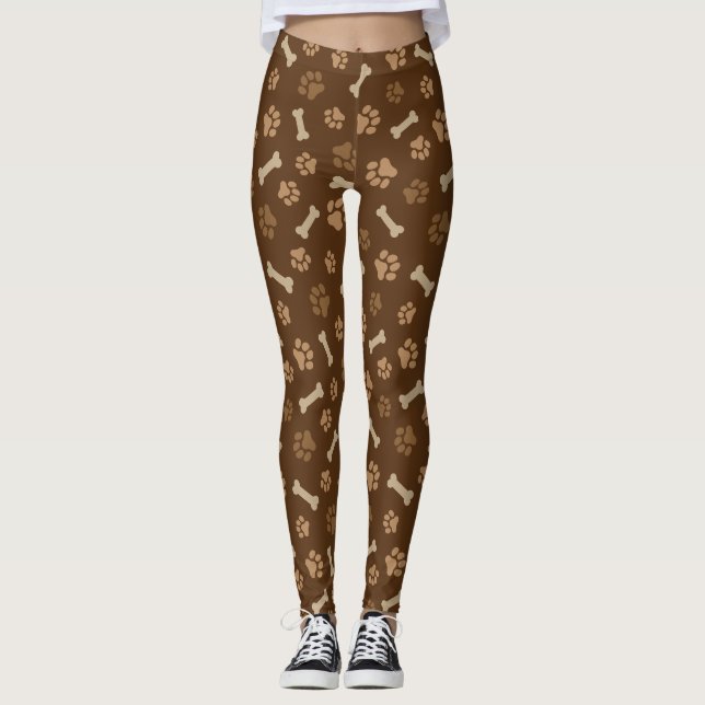 Paws & Bones – Dog Lover Pattern Leggings (Front)