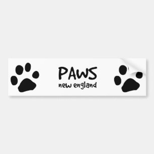 PAWS, bumper sticker, black Sticker