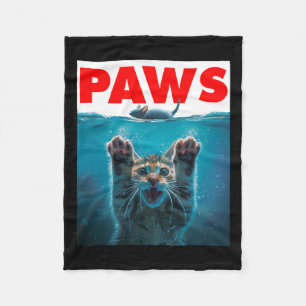 Paws Cat And Mouse Parody Humourous Kitten Chasing Fleece Blanket